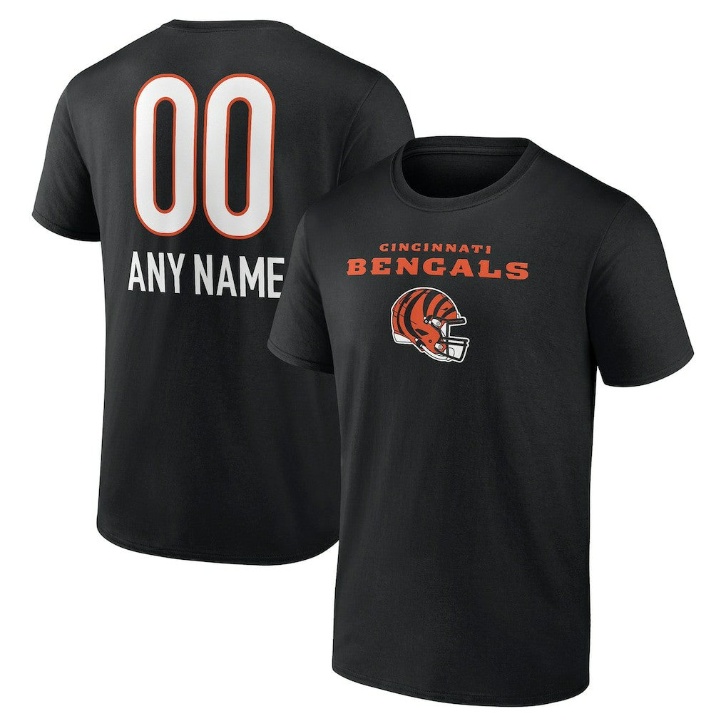 Cincinnati Bengals Personalized Name & Number Team Wordmark T-Shirt - Black for sale