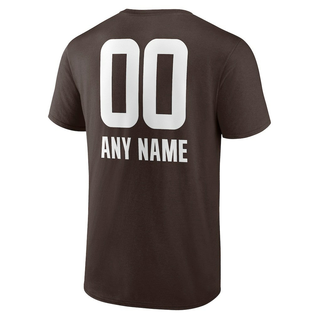 Cleveland Browns Personalized Name & Number Team Wordmark T-Shirt - Brown discount