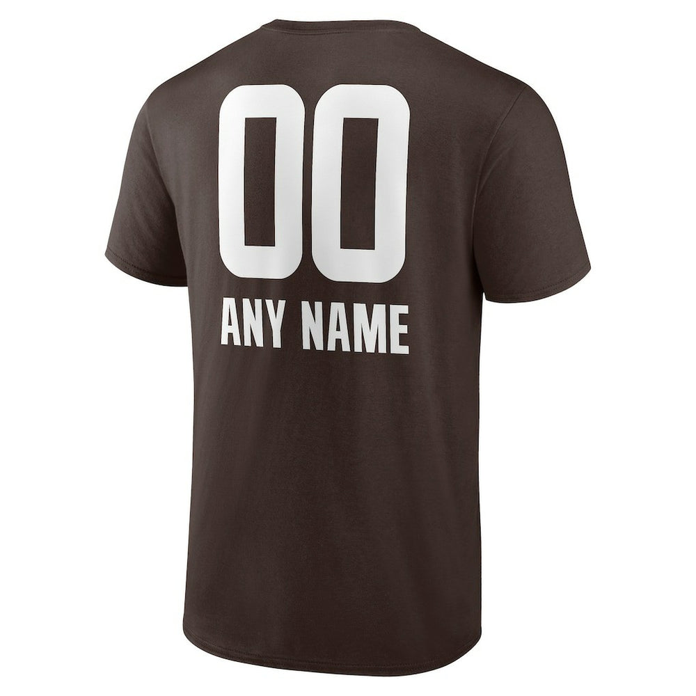 Cleveland Browns Personalized Name & Number Team Wordmark T-Shirt - Brown discount