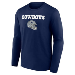 Dallas Cowboys Personalized Name & Number Team Wordmark Long Sleeve T-Shirt - Navy on sale