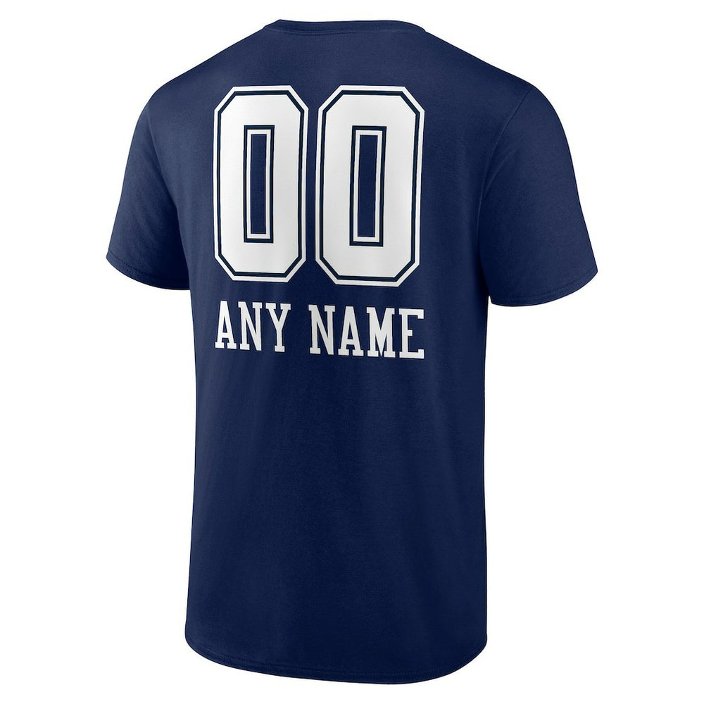 Dallas Cowboys Personalized Name & Number Team Wordmark T-Shirt - Navy discount