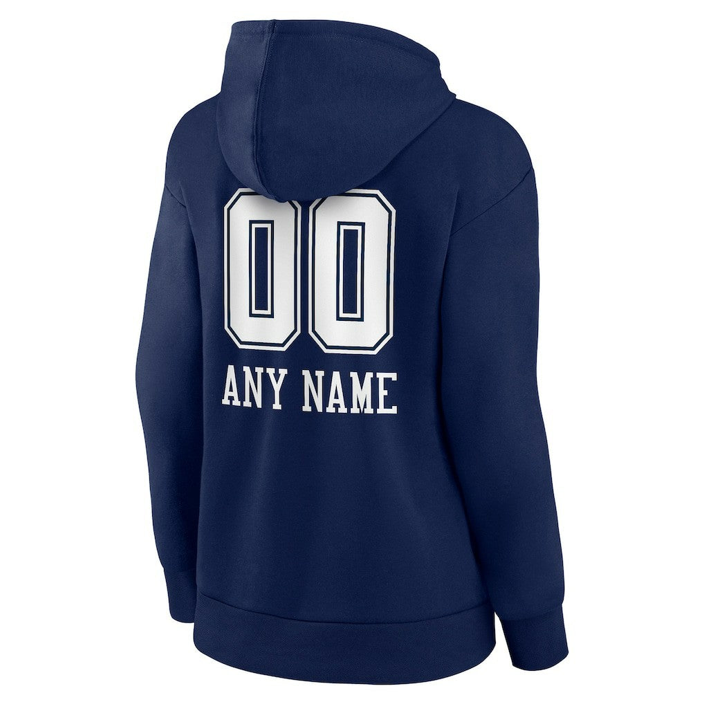Dallas Cowboys Women's Personalized Name & Number Team Wordmark Pullover Hoodie - Navy on sale