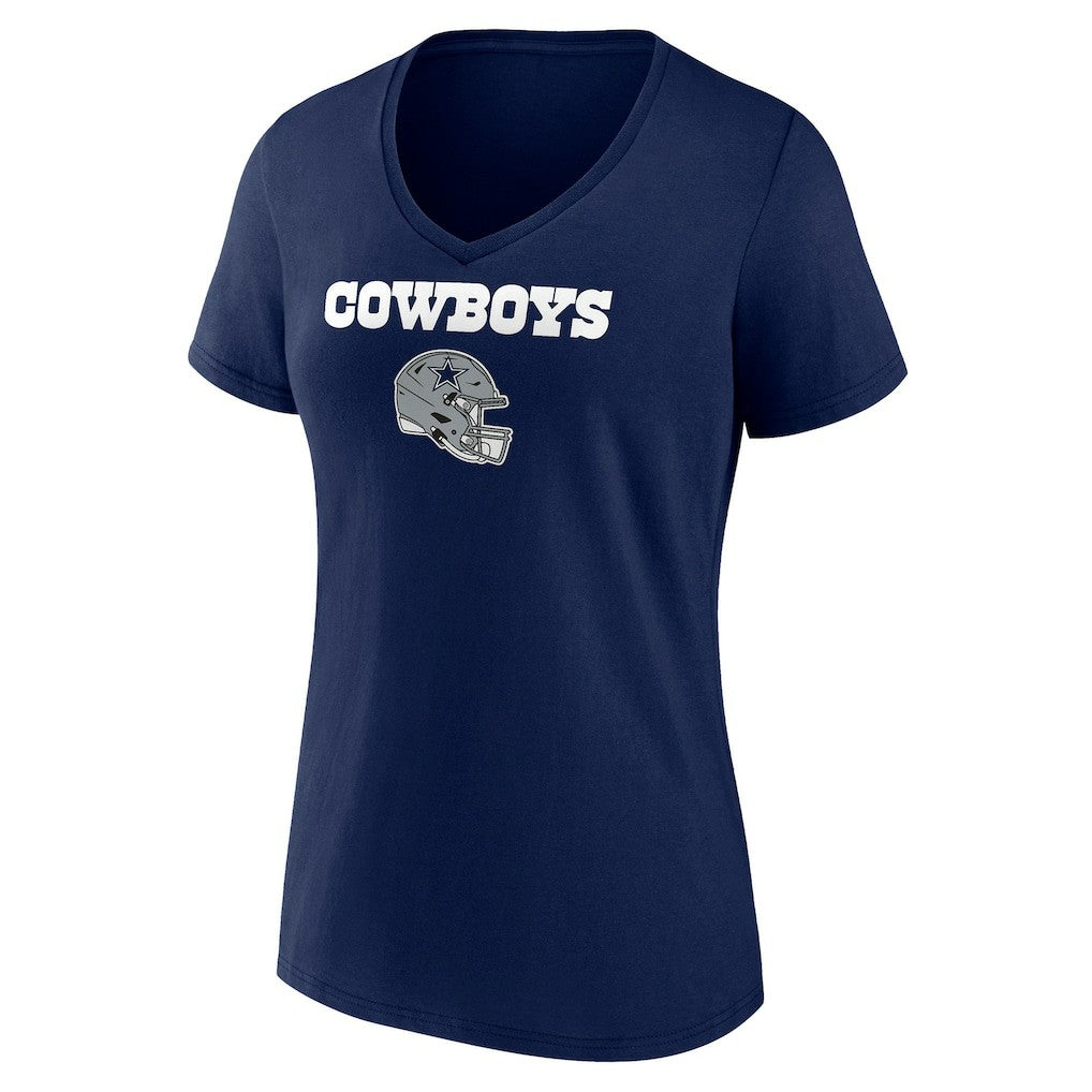 Dallas Cowboys Women's Personalized Name & Number Team Wordmark V-Neck T-Shirt - Navy sale