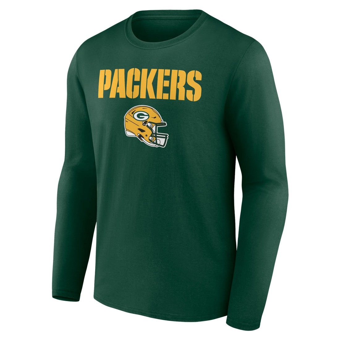 Green Bay Packers Personalized Name & Number Team Wordmark Long Sleeve T-Shirt - Green for sale