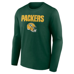 Green Bay Packers Personalized Name & Number Team Wordmark Long Sleeve T-Shirt - Green for sale