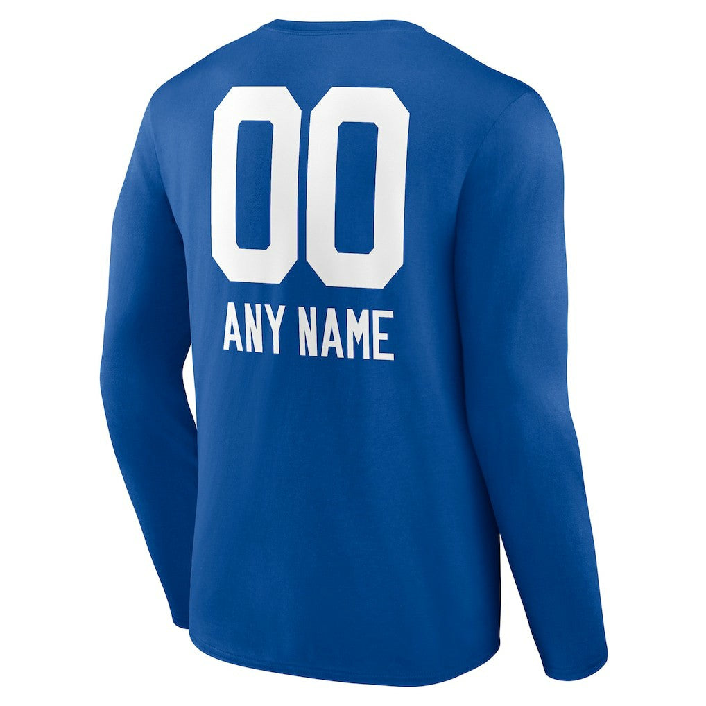 Indianapolis Colts Personalized Name & Number Team Wordmark Long Sleeve T-Shirt - Royal sale
