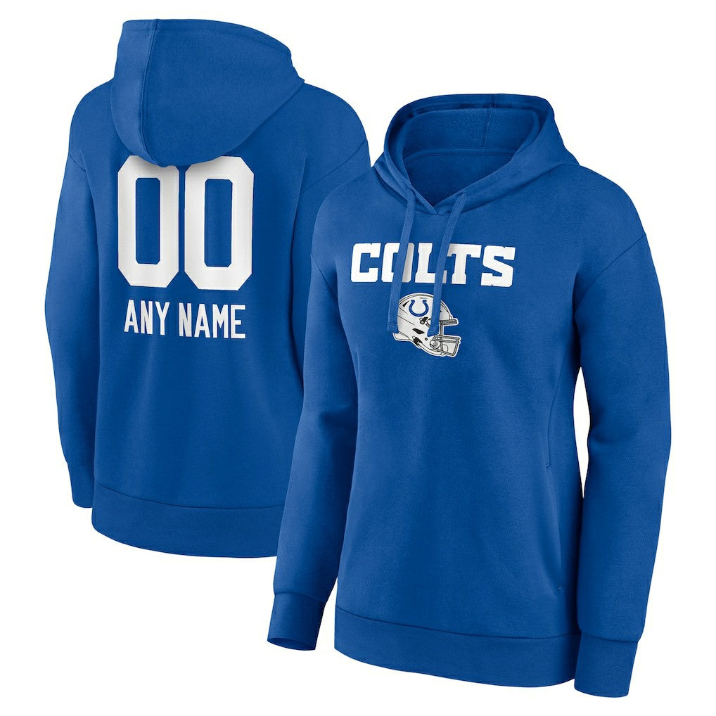 Indianapolis Colts Women's Personalized Name & Number Team Wordmark Pullover Hoodie - Royal cheap