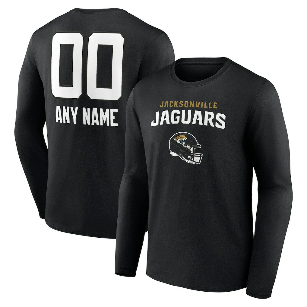 Jacksonville Jaguars Personalized Name & Number Team Wordmark Long Sleeve T-Shirt - Black cheap