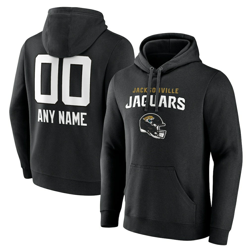 Jacksonville Jaguars Personalized Name & Number Team Wordmark Pullover Hoodie - Black online
