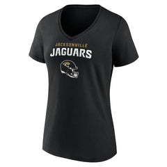 Jacksonville Jaguars Women's Personalized Name & Number Team Wordmark V-Neck T-Shirt - Black for sale
