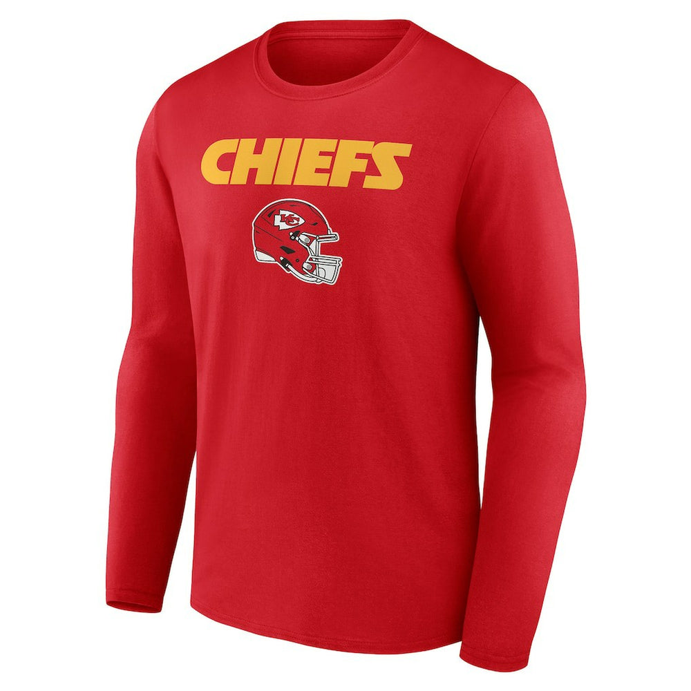Kansas City Chiefs Personalized Name & Number Team Wordmark Long Sleeve T-Shirt - Red online