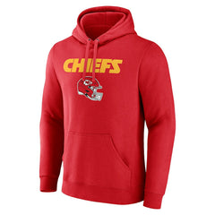 Kansas City Chiefs Personalized Name & Number Team Wordmark Pullover Hoodie - Red outlet