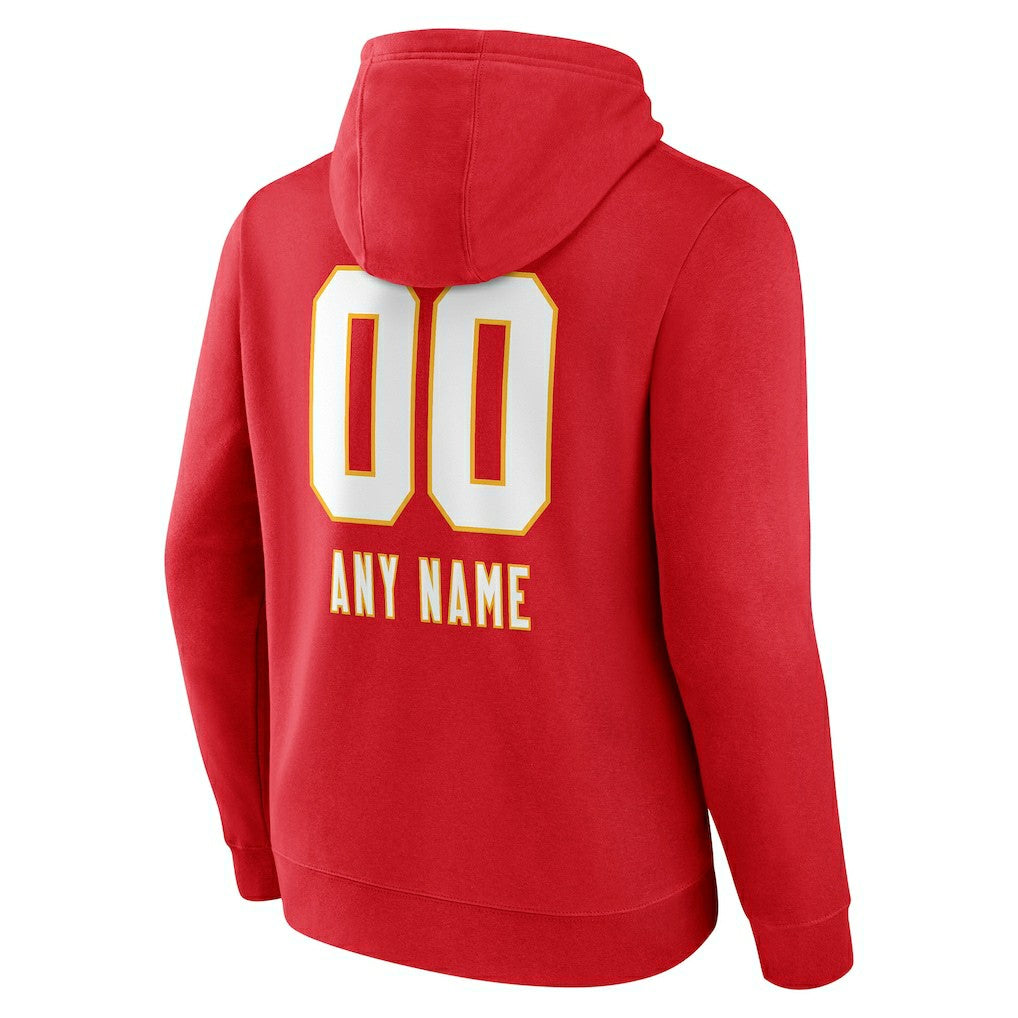 Kansas City Chiefs Personalized Name & Number Team Wordmark Pullover Hoodie - Red outlet