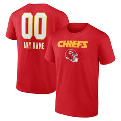 Kansas City Chiefs Personalized Name & Number Team Wordmark T-Shirt - Red discount