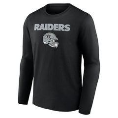 Las Vegas Raiders Personalized Name & Number Team Wordmark Long Sleeve T-Shirt - Black sale