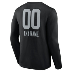Las Vegas Raiders Personalized Name & Number Team Wordmark Long Sleeve T-Shirt - Black sale