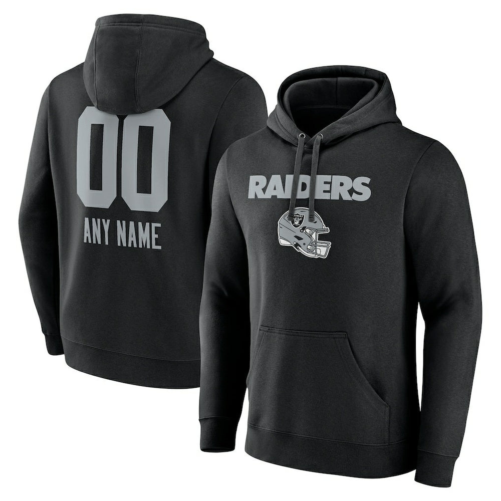 Las Vegas Raiders Personalized Name & Number Team Wordmark Pullover Hoodie - Black sale