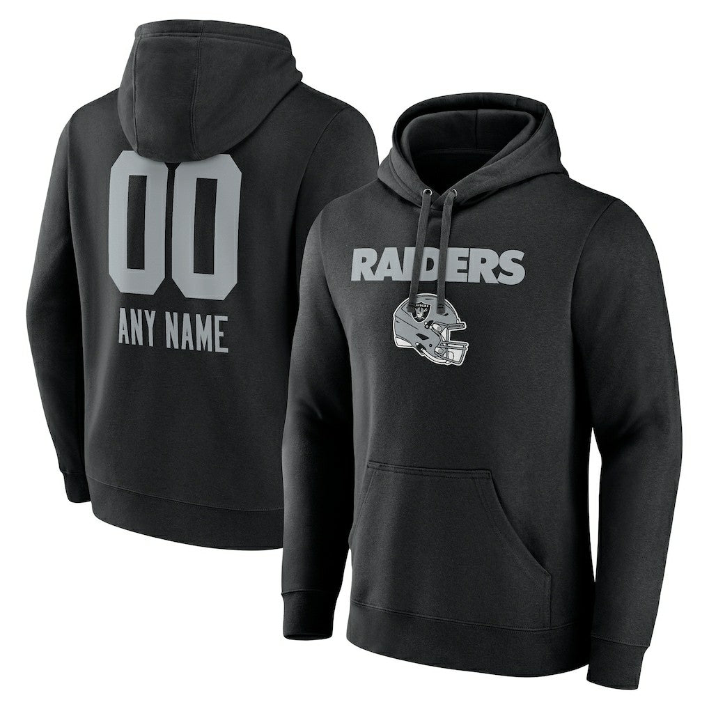 Las Vegas Raiders Personalized Name & Number Team Wordmark Pullover Hoodie - Black sale