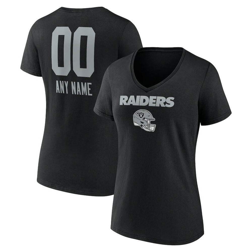 Las Vegas Raiders Women's Personalized Name & Number Team Wordmark V-Neck T-Shirt - Black online