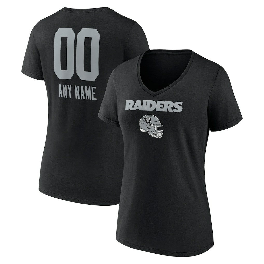 Las Vegas Raiders Women's Personalized Name & Number Team Wordmark V-Neck T-Shirt - Black online