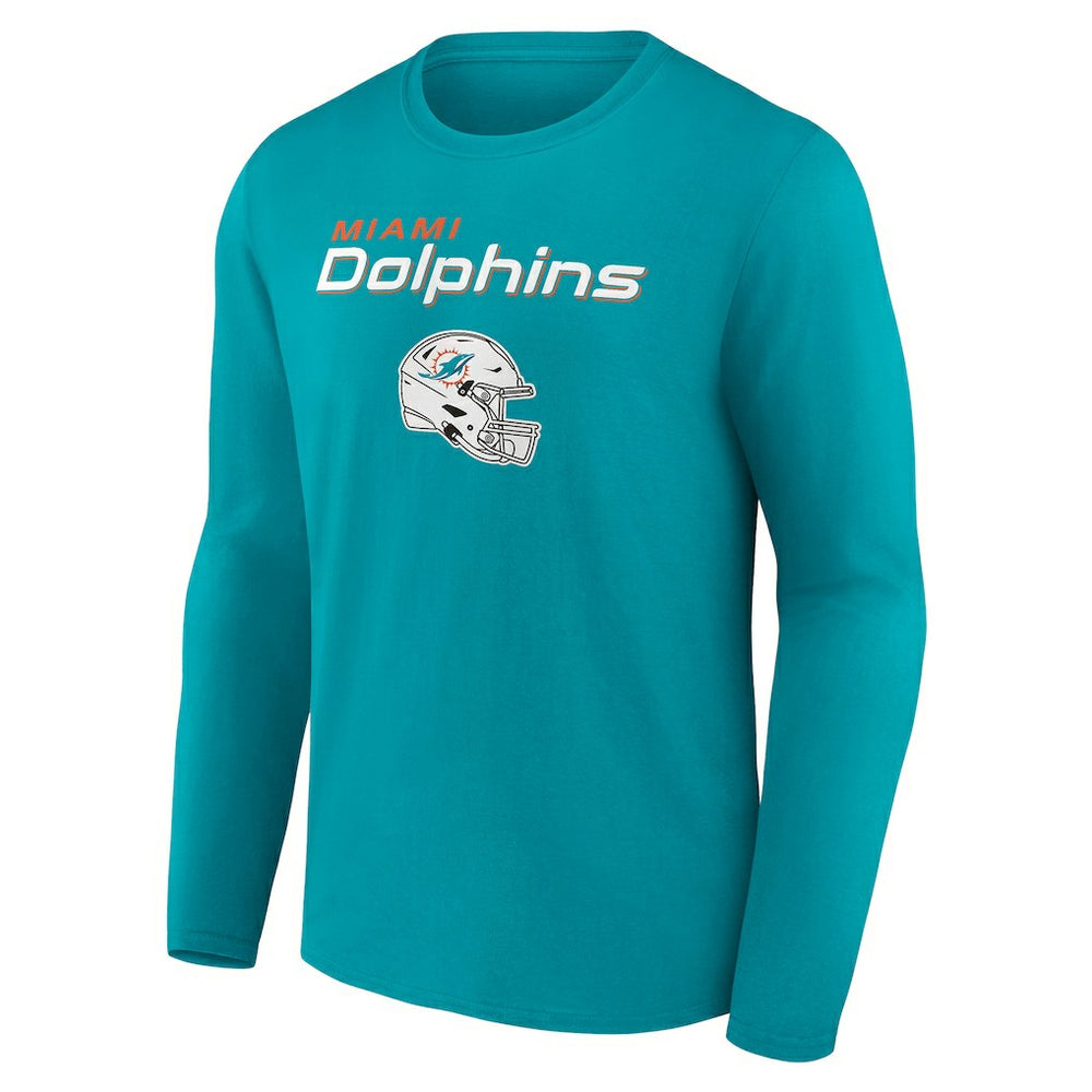 Miami Dolphins Personalized Name & Number Team Wordmark Long Sleeve T-Shirt - Aqua cheap