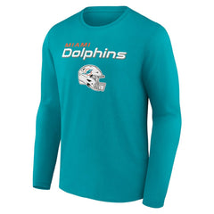 Miami Dolphins Personalized Name & Number Team Wordmark Long Sleeve T-Shirt - Aqua cheap