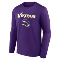 Minnesota Vikings Personalized Name & Number Team Wordmark Long Sleeve T-Shirt - Purple sale