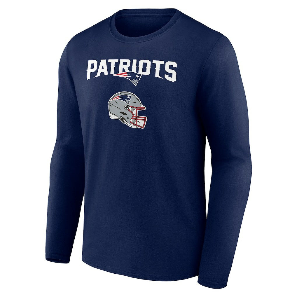 New England Patriots Personalized Name & Number Team Wordmark Long Sleeve T-Shirt - Navy cheap