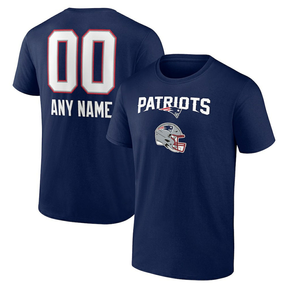 New England Patriots Personalized Name & Number Team Wordmark T-Shirt - Navy online