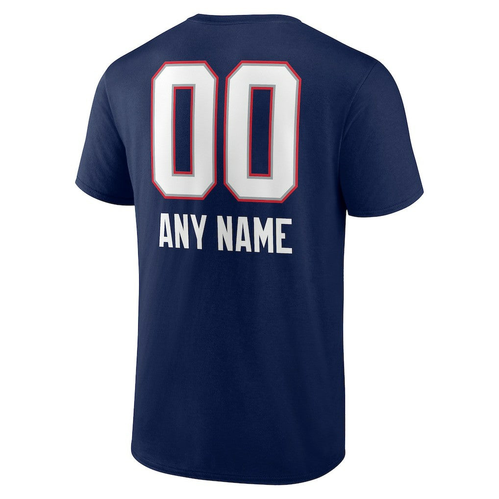 New England Patriots Personalized Name & Number Team Wordmark T-Shirt - Navy online