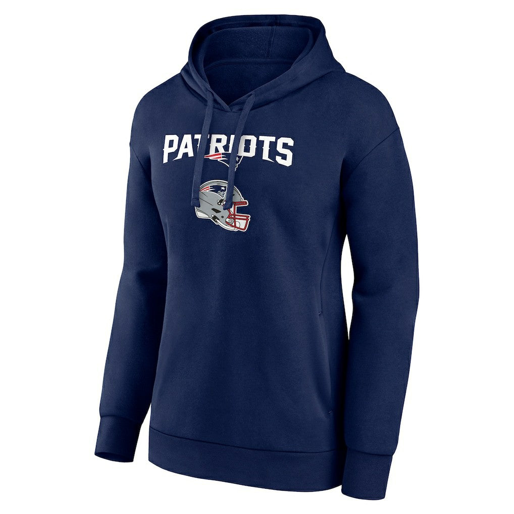 New England Patriots Women's Personalized Name & Number Team Wordmark Pullover Hoodie - Navy online
