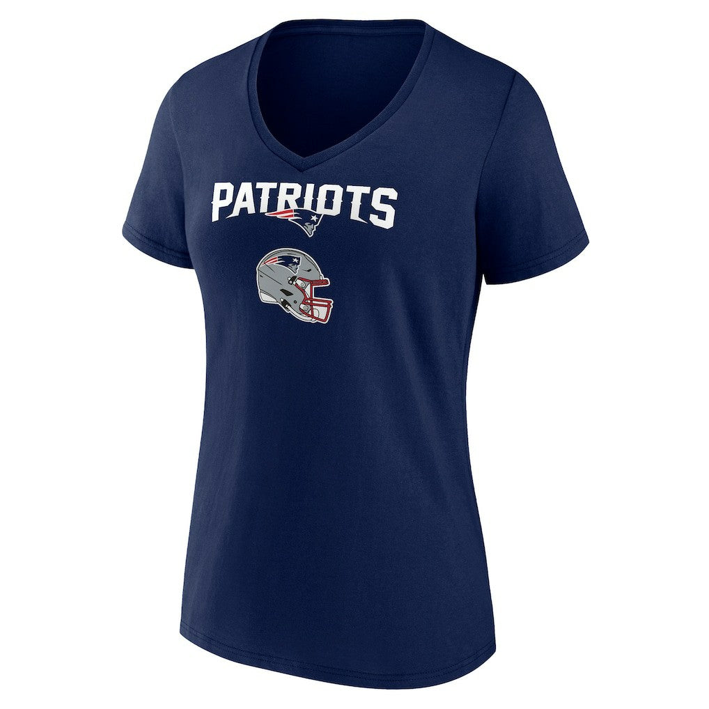 New England Patriots Women's Personalized Name & Number Team Wordmark V-Neck T-Shirt - Navy discount