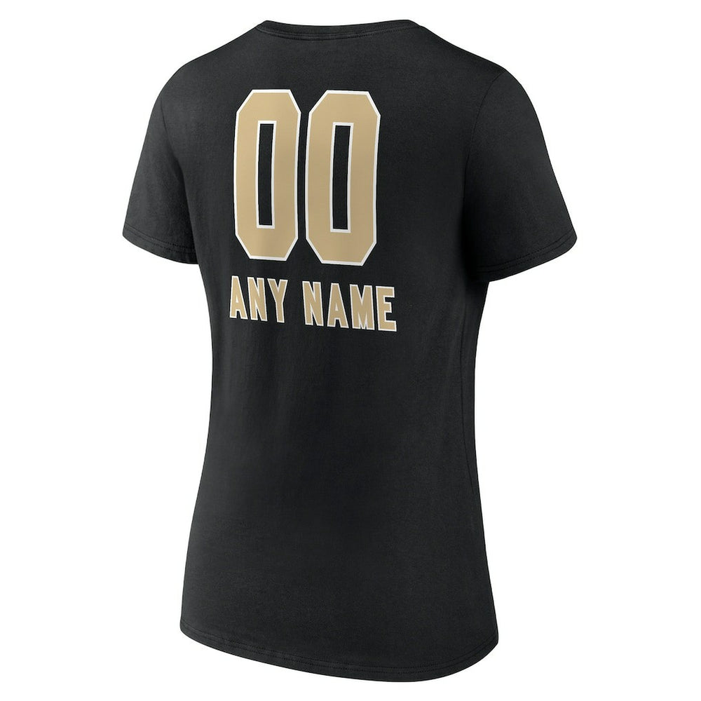 New Orleans Saints Women's Personalized Name & Number Team Wordmark V-Neck T-Shirt - Black online