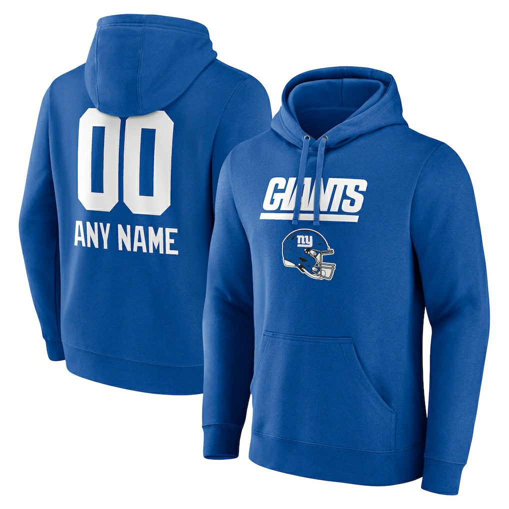 New York Giants Personalized Name & Number Team Wordmark Pullover Hoodie - Royal cheap