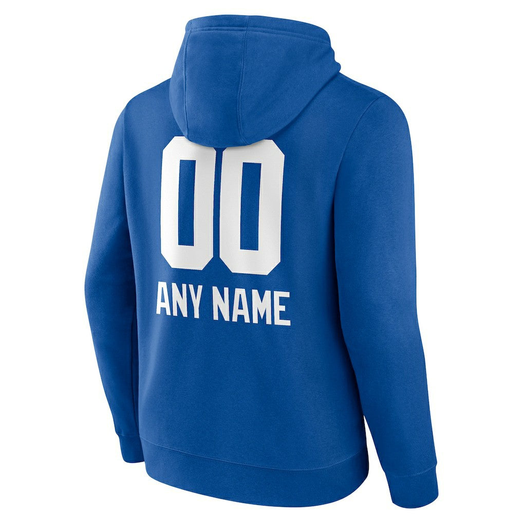 New York Giants Personalized Name & Number Team Wordmark Pullover Hoodie - Royal cheap
