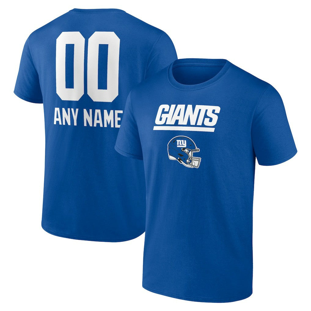 New York Giants Personalized Name & Number Team Wordmark T-Shirt - Royal online