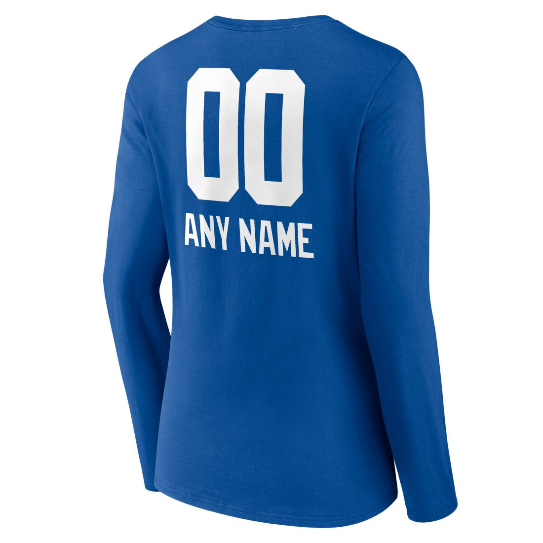 New York Giants Women's Personalized Name & Number Team Wordmark Long Sleeve V-Neck T-Shirt - Royal discount