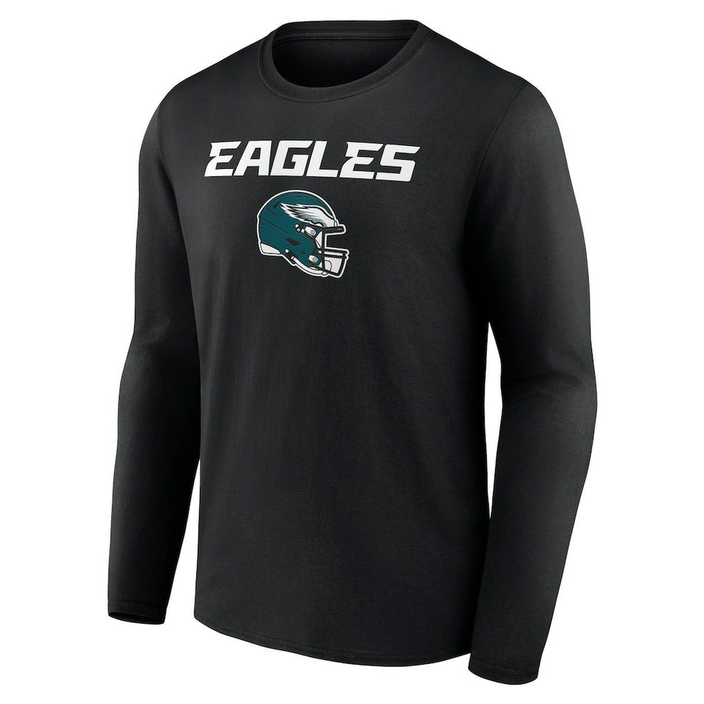 Philadelphia Eagles Personalized Name & Number Team Wordmark Long Sleeve T-Shirt - Black for sale