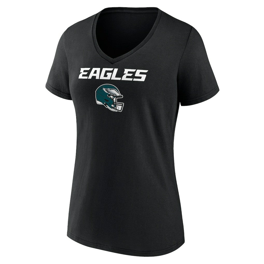 Philadelphia Eagles Women's Personalized Name & Number Team Wordmark V-Neck T-Shirt - Black outlet