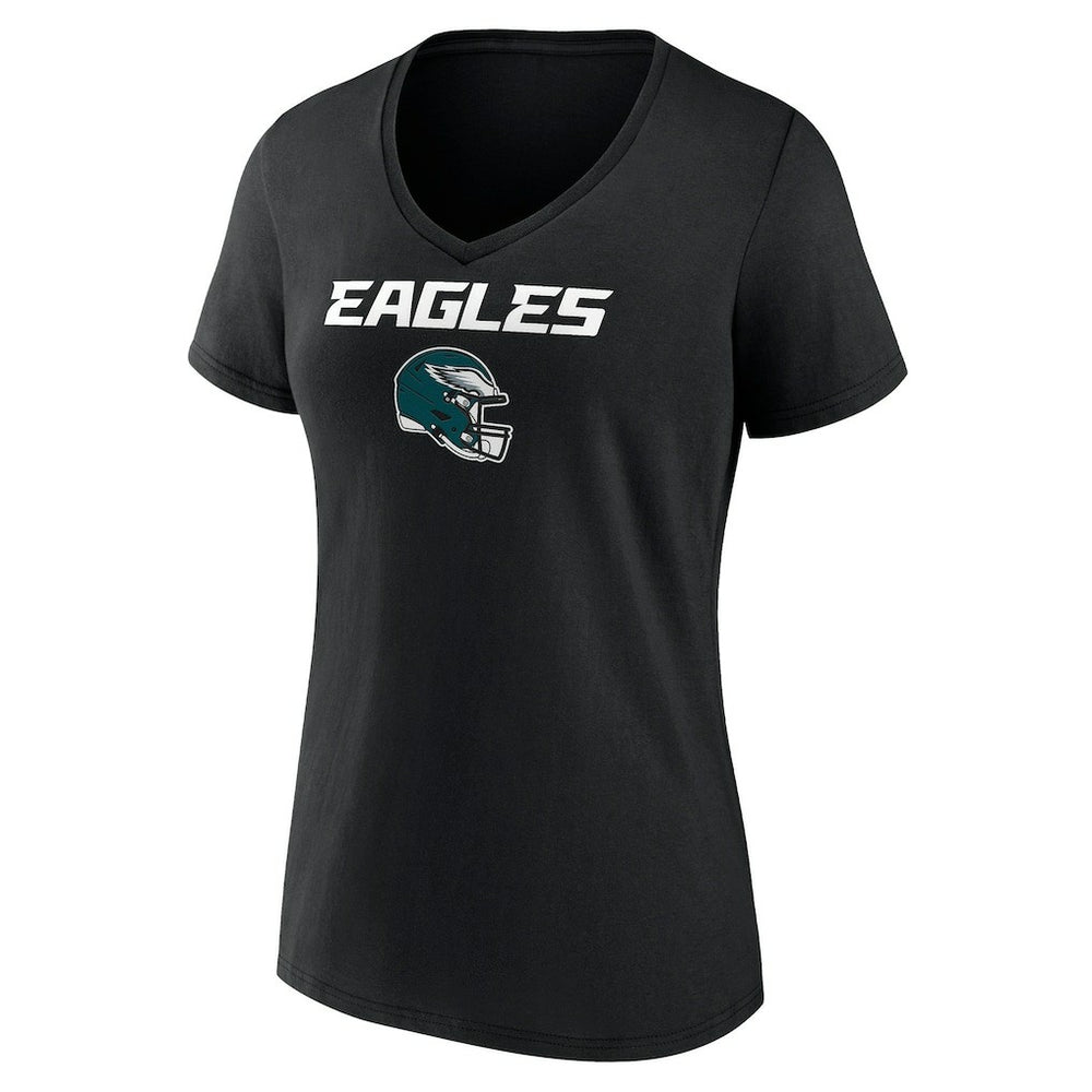 Philadelphia Eagles Women's Personalized Name & Number Team Wordmark V-Neck T-Shirt - Black outlet