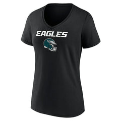 Philadelphia Eagles Women's Personalized Name & Number Team Wordmark V-Neck T-Shirt - Black outlet