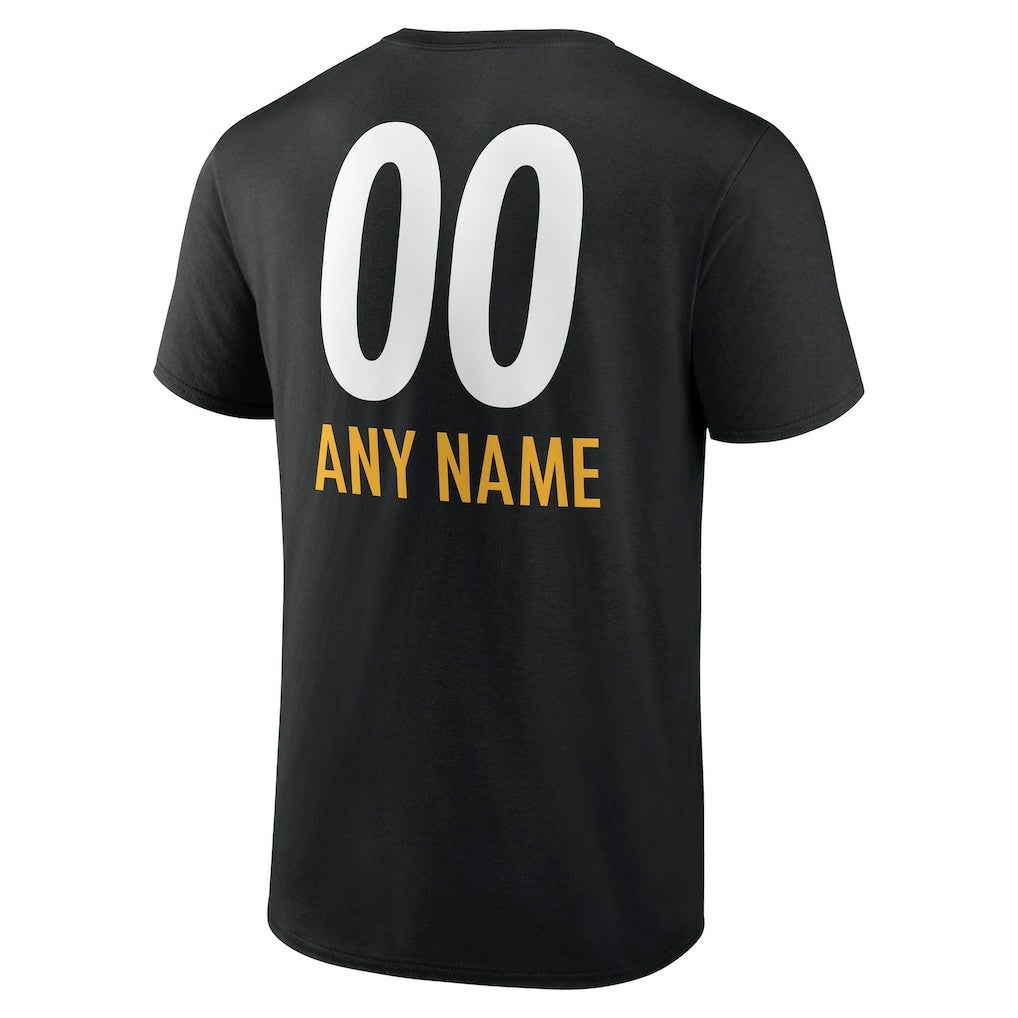 Pittsburgh Steelers Personalized Name & Number Team Wordmark T-Shirt - Black sale