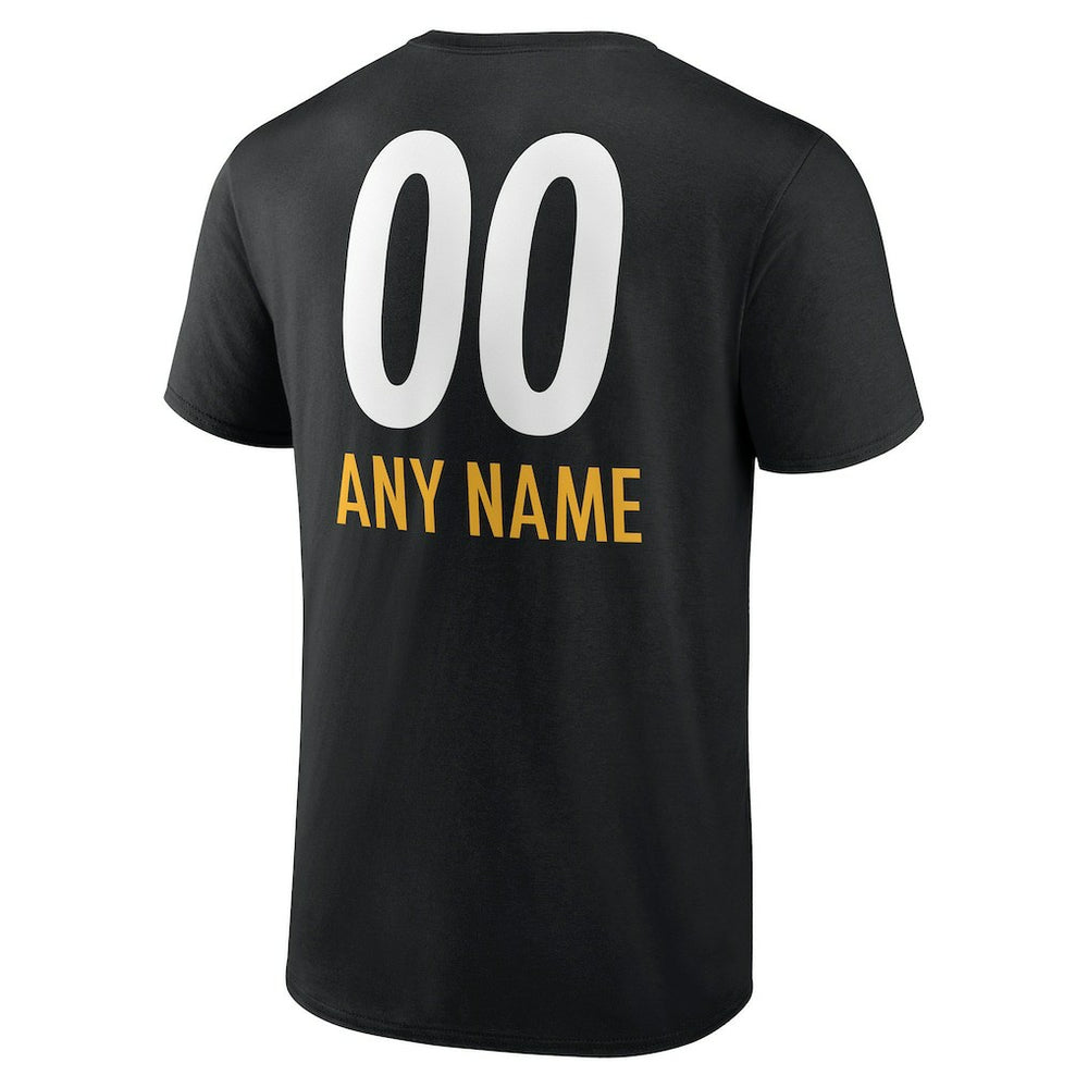 Pittsburgh Steelers Personalized Name & Number Team Wordmark T-Shirt - Black sale
