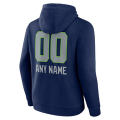 Seattle Seahawks Personalized Name & Number Team Wordmark Pullover Hoodie - College Navy sale