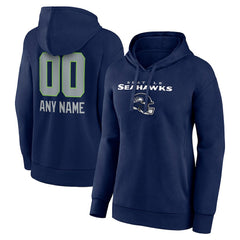 Seattle Seahawks Women's Personalized Name & Number Team Wordmark Pullover Hoodie - College Navy online