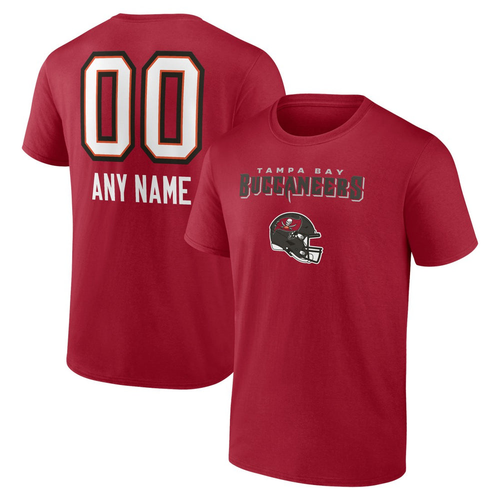 Tampa Bay Buccaneers Personalized Name & Number Team Wordmark T-Shirt - Red online