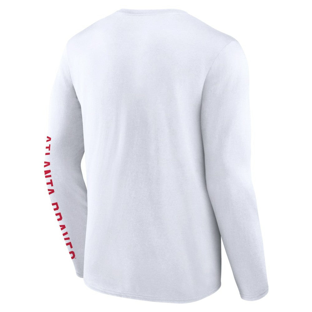 Atlanta Braves Press Box Long Sleeve T-Shirt - White