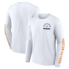 Houston Astros Press Box Long Sleeve T-Shirt - White