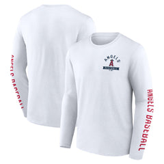 Los Angeles Angels Press Box Long Sleeve T-Shirt - White