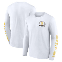 San Diego Padres Press Box Long Sleeve T-Shirt - White